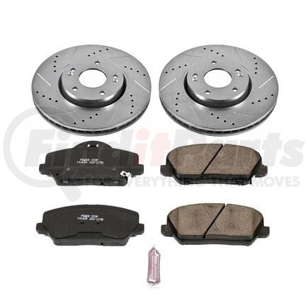 K6935 by POWERSTOP BRAKES - Z23 Daily Driver Carbon-Fiber Ceramic Brake Pad and Drilled & Slotted Rotor Kit