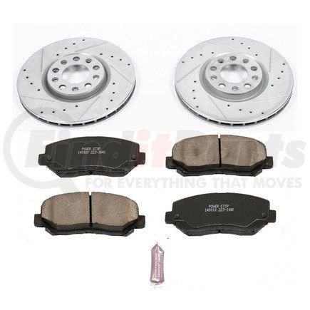 K6372 by POWERSTOP BRAKES - Z23 Daily Driver Carbon-Fiber Ceramic Brake Pad and Drilled & Slotted Rotor Kit