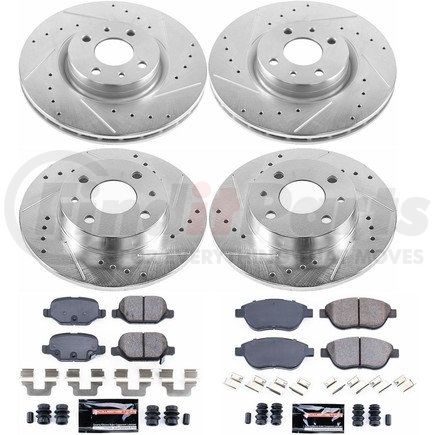 K6427 by POWERSTOP BRAKES - Z23 Daily Driver Carbon-Fiber Ceramic Brake Pad and Drilled & Slotted Rotor Kit