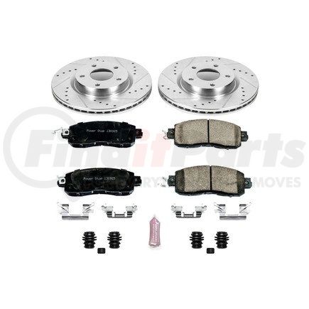 K6494 by POWERSTOP BRAKES - Z23 Daily Driver Carbon-Fiber Ceramic Brake Pad and Drilled & Slotted Rotor Kit