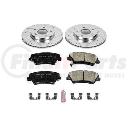 K6503 by POWERSTOP BRAKES - Z23 Daily Driver Carbon-Fiber Ceramic Brake Pad and Drilled & Slotted Rotor Kit