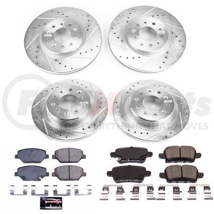 K7565 by POWERSTOP BRAKES - Z23 Daily Driver Carbon-Fiber Ceramic Brake Pad and Drilled & Slotted Rotor Kit