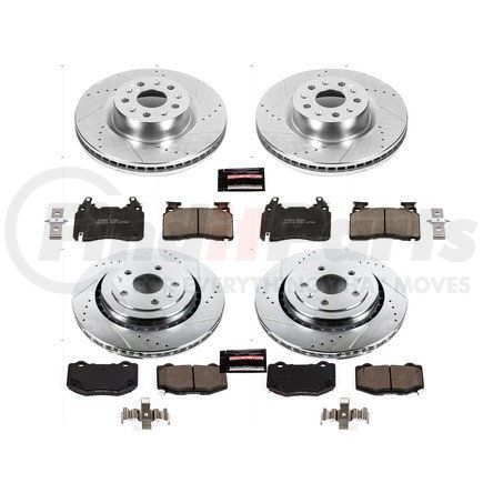 K7226 by POWERSTOP BRAKES - Z23 Daily Driver Carbon-Fiber Ceramic Brake Pad and Drilled & Slotted Rotor Kit