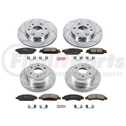 K7225 by POWERSTOP BRAKES - Z23 Daily Driver Carbon-Fiber Ceramic Brake Pad and Drilled & Slotted Rotor Kit