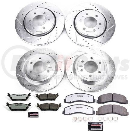 K802636 by POWERSTOP BRAKES - Z36 Truck and SUV Carbon-Fiber Ceramic Brake Pad and Drilled & Slotted Rotor Kit