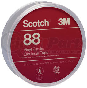 6143 by 3M - Scotch® Vinyl Plastic Electrical Tape Super 88, 3/4" x 66'