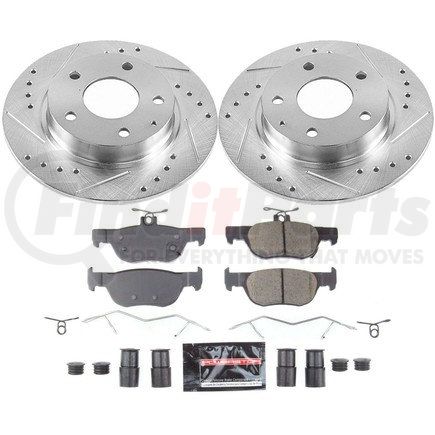 K8334 by POWERSTOP BRAKES - Z23 Daily Driver Carbon-Fiber Ceramic Brake Pad and Drilled & Slotted Rotor Kit