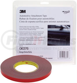 6376 by 3M - Automotive Attachment Tape, Gray, 1/4 in x 20 yd, 30 mil