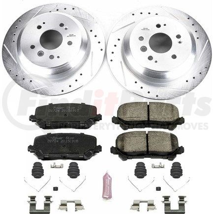 K7727 by POWERSTOP BRAKES - Z23 Daily Driver Carbon-Fiber Ceramic Brake Pad and Drilled & Slotted Rotor Kit