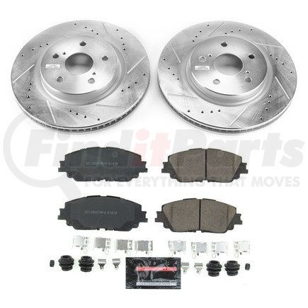 K7895 by POWERSTOP BRAKES - Z23 Daily Driver Carbon-Fiber Ceramic Brake Pad and Drilled & Slotted Rotor Kit