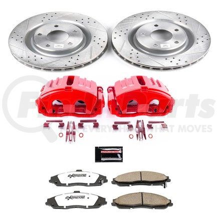 KC1417B26 by POWERSTOP BRAKES - Z26 Street Performance Ceramic Brake Pad, Drilled Slotted Rotor, and Caliper Kit
