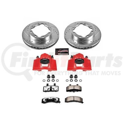 KC152436 by POWERSTOP BRAKES - Z36 Truck and SUV Ceramic Brake Pad, Drilled & Slotted Rotor, and Caliper Kit