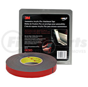6383 by 3M - Automotive Acrylic Plus Attachment Tape 06383, Black, 7/8" x 20 Yds, 45 mil