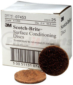 7453 by 3M - Scotch-Brite™ Surface Conditioning Disc 07453 Brown, 2", Coarse, 25 discs/bx