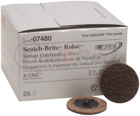 7480 by 3M - 2" Scotch-Brite™ Roloc™ Brown Coarse Surface Conditioning Disc