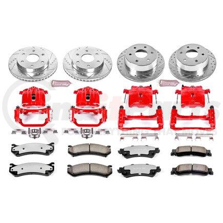 KC2010A36 by POWERSTOP BRAKES - Z36 Truck and SUV Ceramic Brake Pad, Drilled & Slotted Rotor, and Caliper Kit