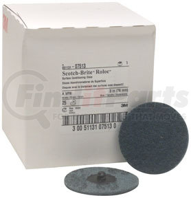7513 by 3M - Scotch-Brite™ Roloc™ Surface Conditioning Disc 07513 Blue, 3", Very Fine, 25/box