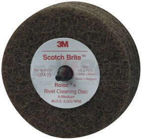 7410 by 3M - Scotch-Brite™ Rivet Cleaning Disc 07410, 4" x 1 1/4"