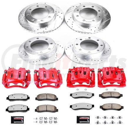 KC289536 by POWERSTOP BRAKES - Z36 Truck and SUV Ceramic Brake Pad, Drilled & Slotted Rotor, and Caliper Kit