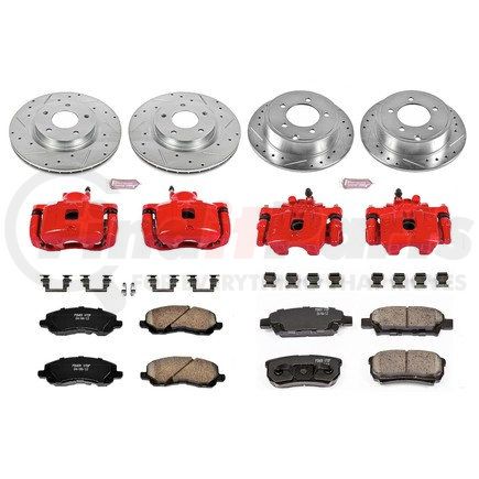 KC2840 by POWERSTOP BRAKES - Z23 Daily Driver Carbon-Fiber Ceramic Pads Drilled & Slotted Rotor & Caliper Kit