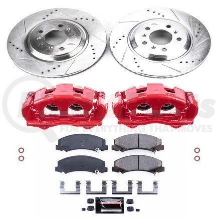 KC4654 by POWERSTOP BRAKES - Z23 Daily Driver Carbon-Fiber Ceramic Pads Drilled & Slotted Rotor & Caliper Kit