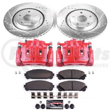 KC4713A by POWERSTOP BRAKES - Z23 Daily Driver Carbon-Fiber Ceramic Pads Drilled & Slotted Rotor & Caliper Kit