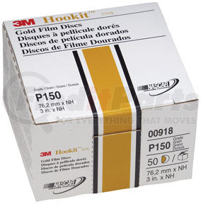 918 by 3M - Hookit™ Gold Disc 00918, 3", P150C, 50 discs/bx