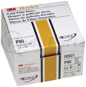 921 by 3M - Hookit™ Gold Disc 00921, 3", P80C, 50 discs/bx