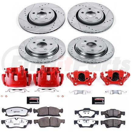 KC713636 by POWERSTOP BRAKES - Z36 Truck and SUV Ceramic Brake Pad, Drilled & Slotted Rotor, and Caliper Kit