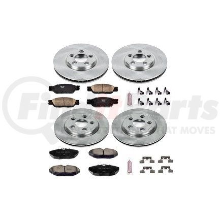 KOE1355 by POWERSTOP BRAKES - Disc Brake Pad and Rotor Kit - Low-Dust, Ceramic