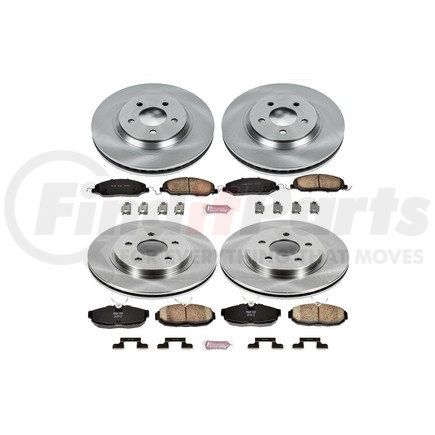 KOE1381 by POWERSTOP BRAKES - Disc Brake Pad and Rotor Kit - Low-Dust, Ceramic