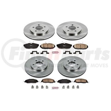 KOE1383 by POWERSTOP BRAKES - Disc Brake Pad and Rotor Kit - Low-Dust, Ceramic