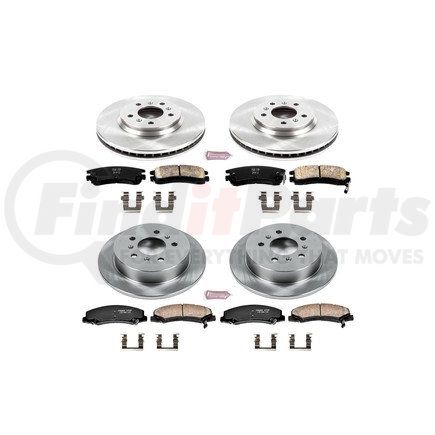 KOE1438 by POWERSTOP BRAKES - Disc Brake Pad and Rotor Kit - Low-Dust, Ceramic