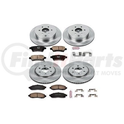 KOE144 by POWERSTOP BRAKES - Disc Brake Pad and Rotor Kit - Low-Dust, Ceramic