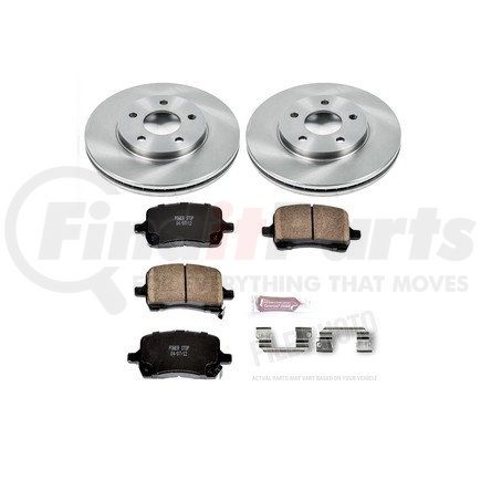 KOE1448 by POWERSTOP BRAKES - Disc Brake Pad and Rotor Kit - Low-Dust, Ceramic