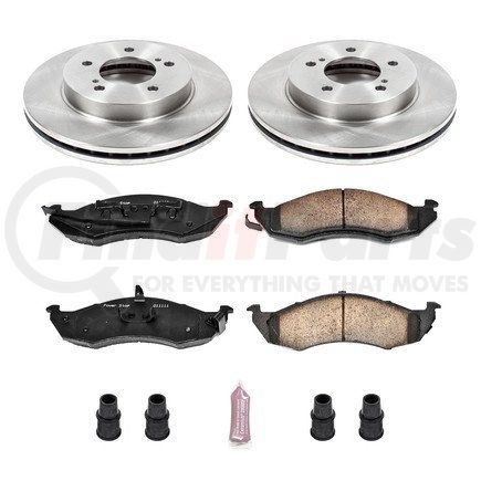 KOE1823 by POWERSTOP BRAKES - Disc Brake Pad and Rotor Kit - Low-Dust, Ceramic