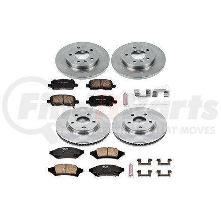 KOE1587 by POWERSTOP BRAKES - Disc Brake Pad and Rotor Kit - Low-Dust, Ceramic