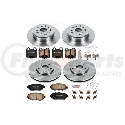 KOE1079 by POWERSTOP BRAKES - Disc Brake Pad and Rotor Kit - Low-Dust, Ceramic