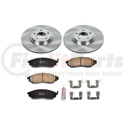 KOE112 by POWERSTOP BRAKES - Disc Brake Pad and Rotor Kit - Low-Dust, Ceramic