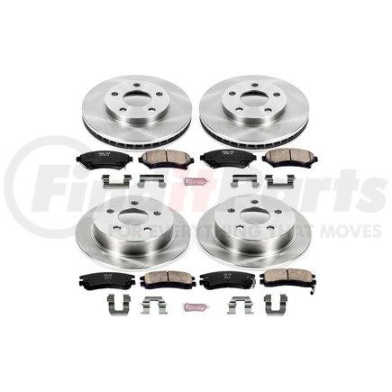 KOE2554 by POWERSTOP BRAKES - Disc Brake Pad and Rotor Kit - Low-Dust, Ceramic