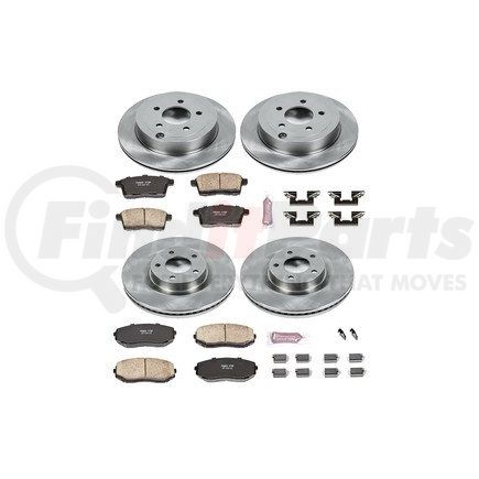 KOE2829 by POWERSTOP BRAKES - Disc Brake Pad and Rotor Kit - Low-Dust, Ceramic