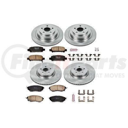 KOE286 by POWERSTOP BRAKES - Disc Brake Pad and Rotor Kit - Low-Dust, Ceramic