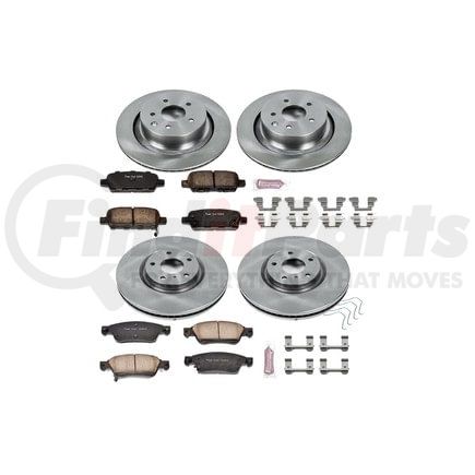 KOE2862 by POWERSTOP BRAKES - Disc Brake Pad and Rotor Kit - Low-Dust, Ceramic