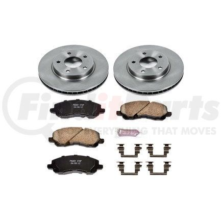 KOE2992 by POWERSTOP BRAKES - Disc Brake Pad and Rotor Kit - Low-Dust, Ceramic