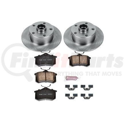 KOE3064 by POWERSTOP BRAKES - Disc Brake Pad and Rotor Kit - Low-Dust, Ceramic