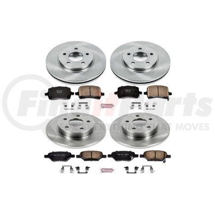 KOE1618 by POWERSTOP BRAKES - Disc Brake Pad and Rotor Kit - Low-Dust, Ceramic