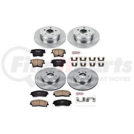 KOE1715 by POWERSTOP BRAKES - Disc Brake Pad and Rotor Kit - Low-Dust, Ceramic