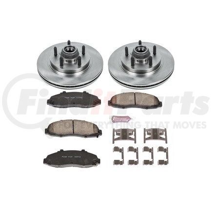 KOE1914 by POWERSTOP BRAKES - Disc Brake Pad and Rotor Kit - Low-Dust, Ceramic