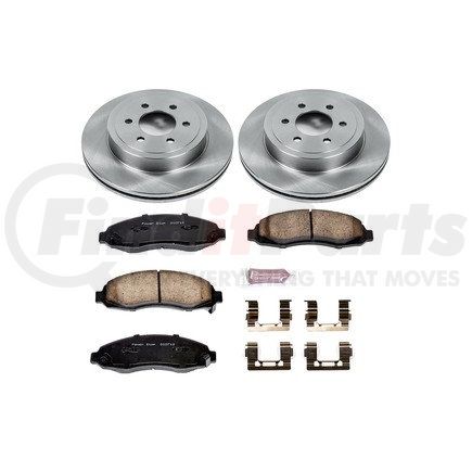 KOE2187 by POWERSTOP BRAKES - Disc Brake Pad and Rotor Kit - Low-Dust, Ceramic