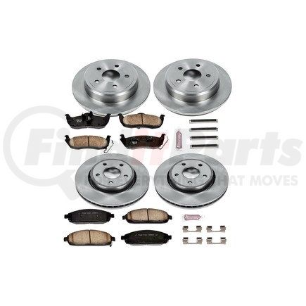 KOE2220 by POWERSTOP BRAKES - Disc Brake Pad and Rotor Kit - Low-Dust, Ceramic